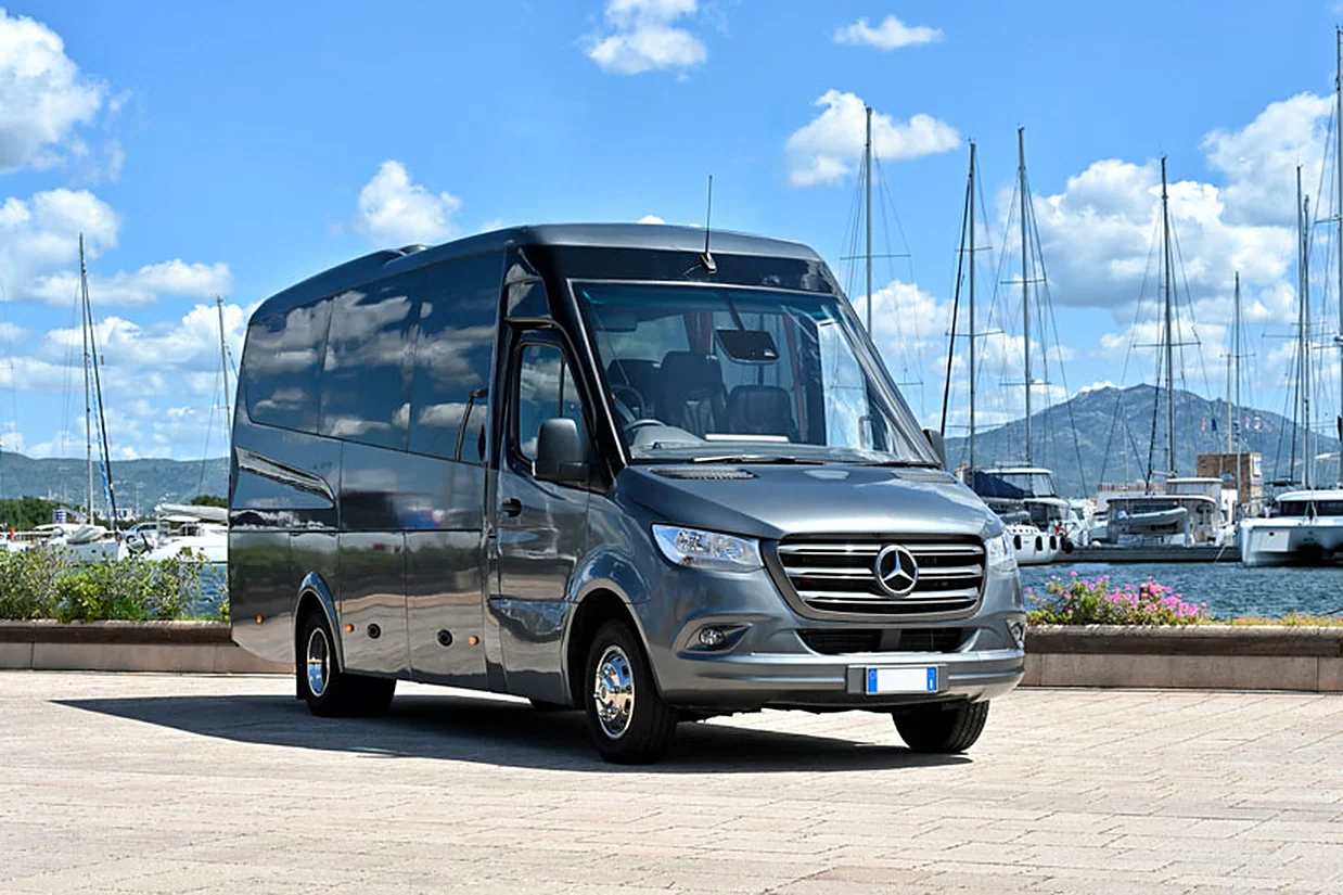 Mercedes Sprinter 19 with chauffeur in Porto Cervo, Olbia & Sardinia