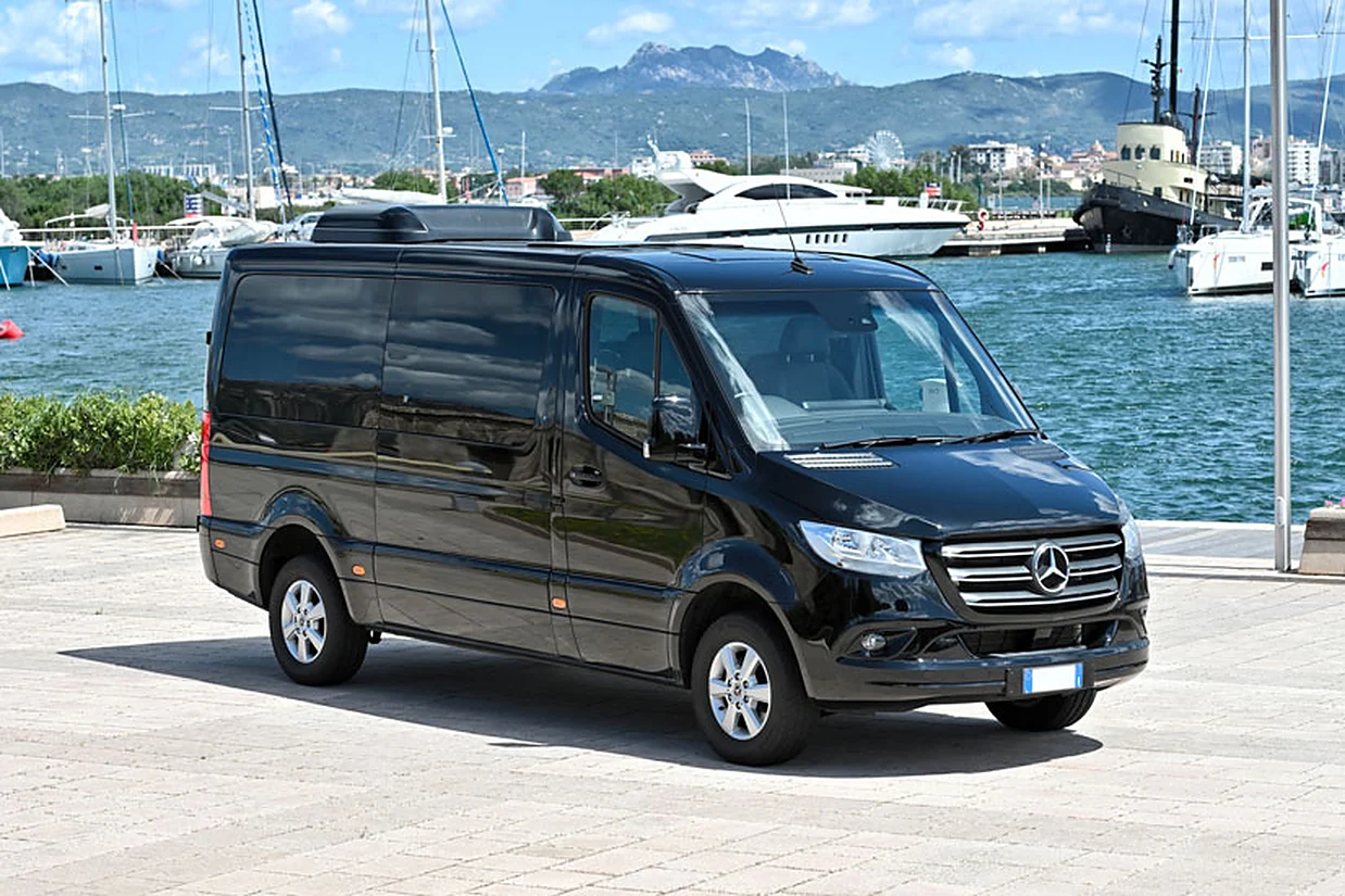 Mercedes Sprinter 10 with chauffeur in Porto Cervo, Olbia & Sardinia